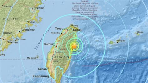 taiwan earthquake today map
